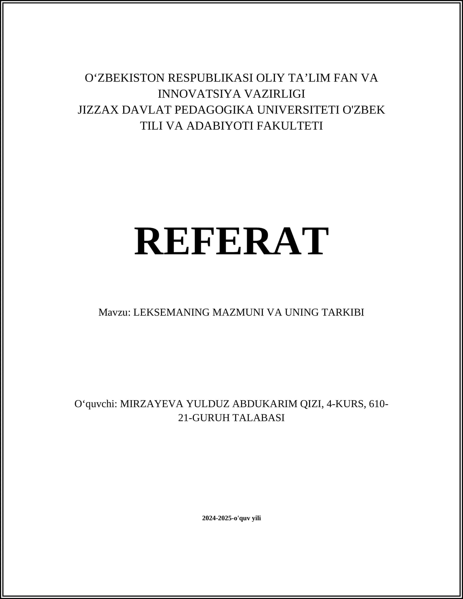LEKSEMANING MAZMUNI VA UNING TARKIBI 1