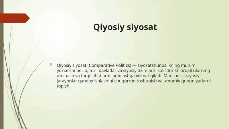 Qiyosiy siyosat (Comparative Politics) 1