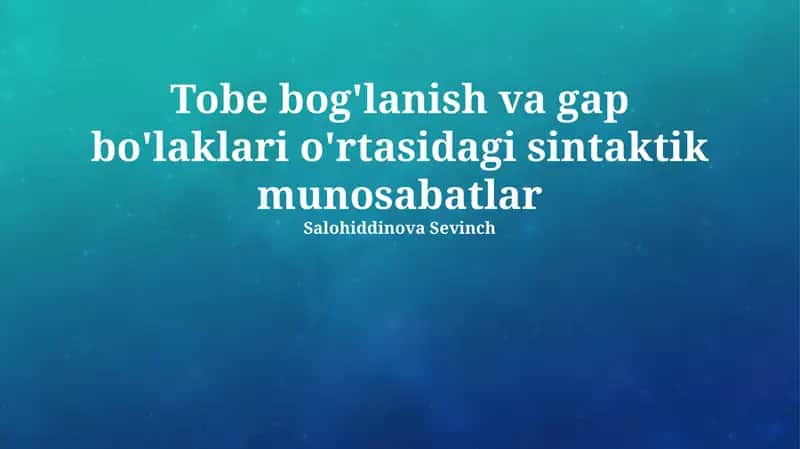 Mavzuning dolzarbligi 1