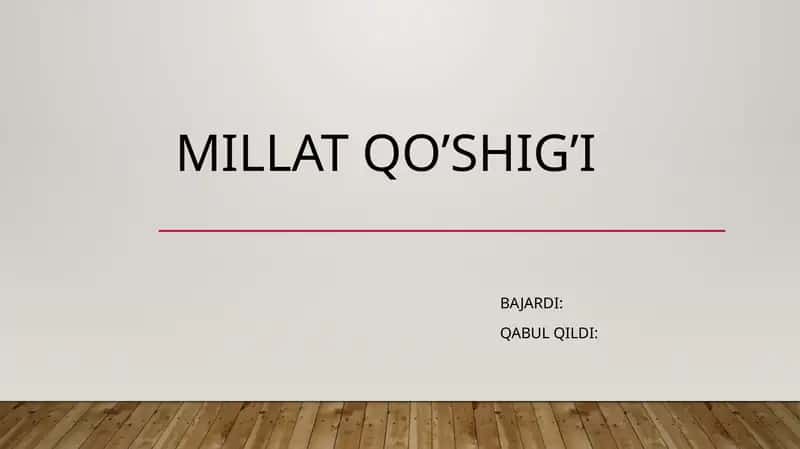Millatqo’shig’i 1