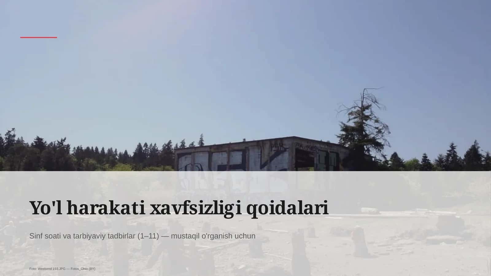 Yo'l harakati xavfsizligi qoidalari 1