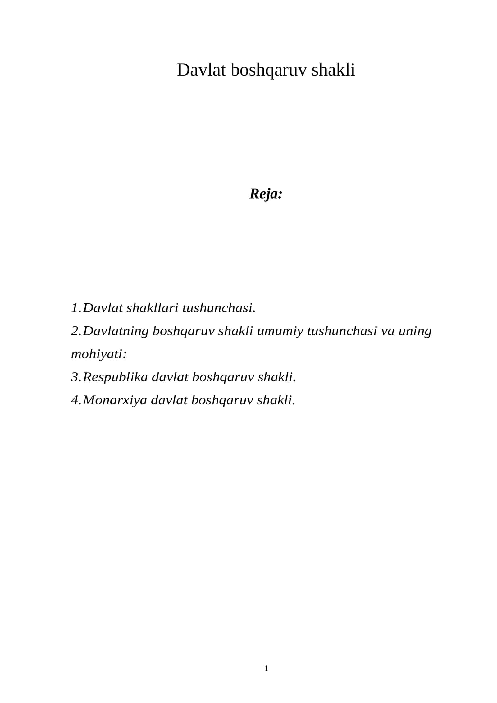 Davlat boshqaruv shakli 1