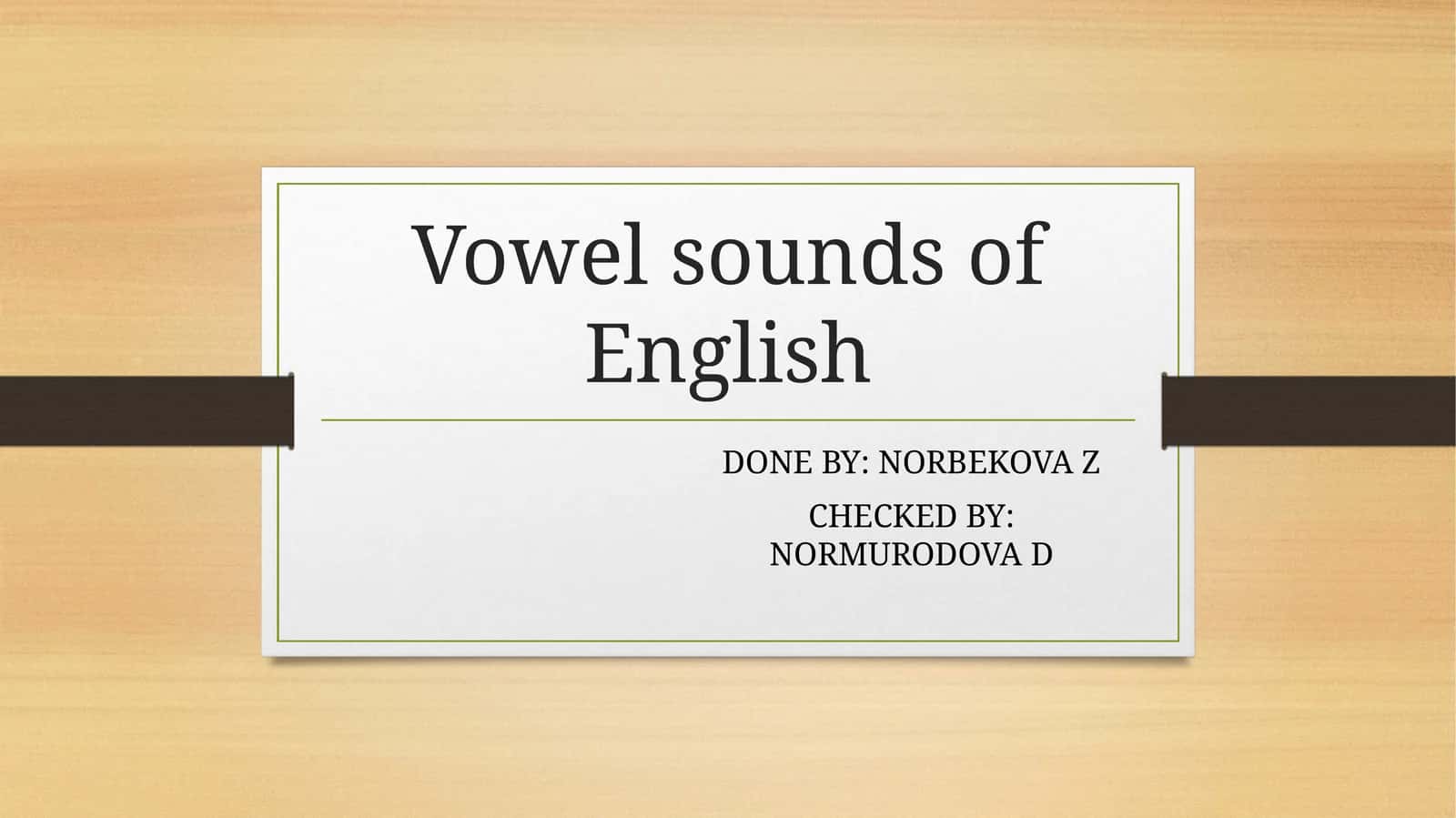 Vowel sounds of English 1