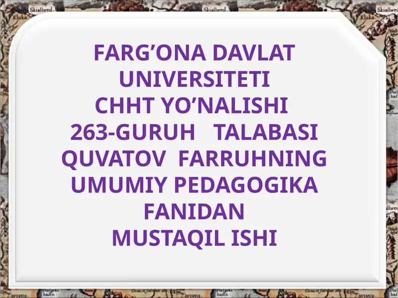 Pedagogik Fanining Tarixi 1