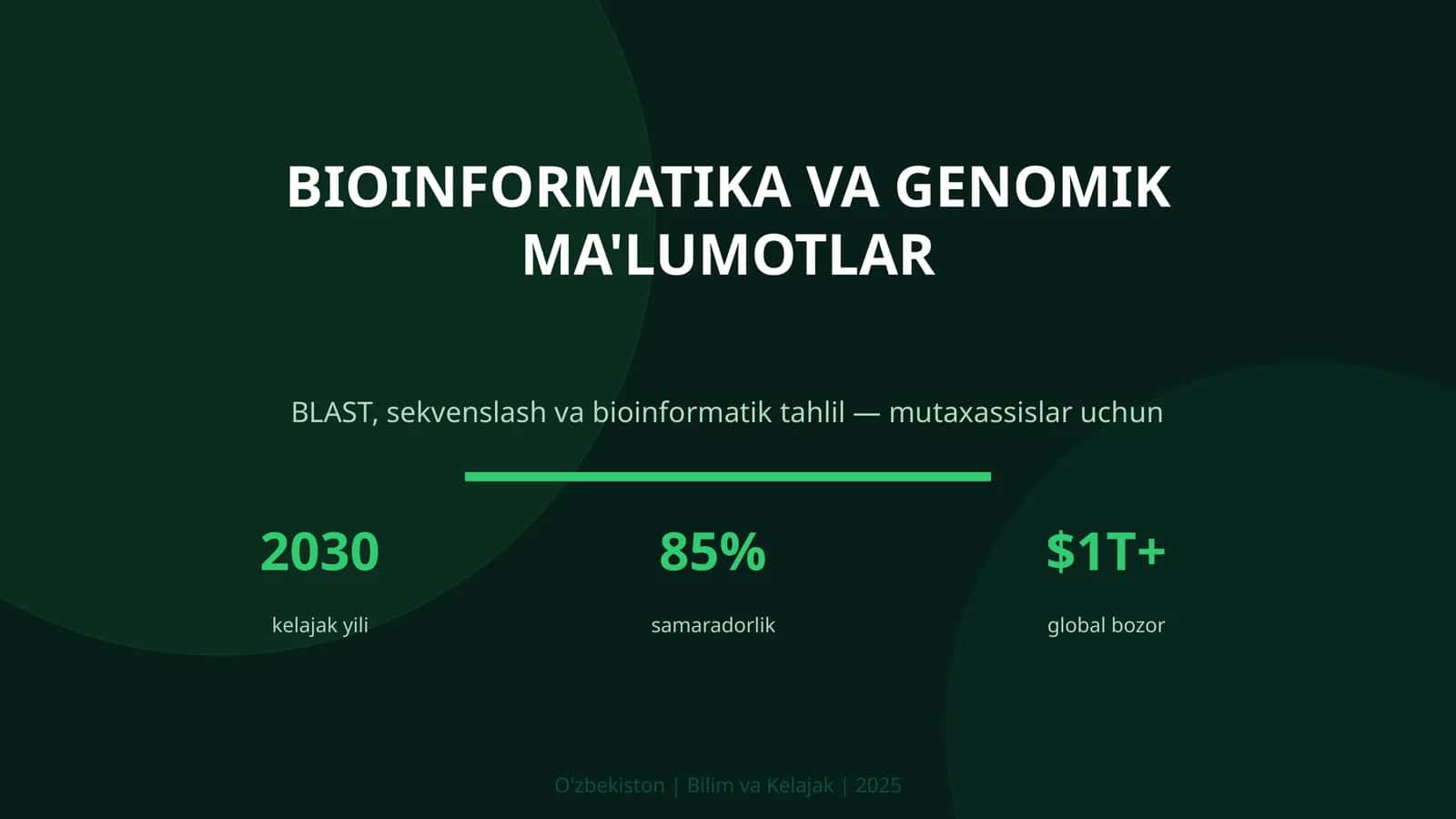 BIOINFORMATIKA VA GENOMIK MA'LUMOTLAR 1