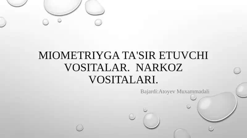 Miometriyga ta'sir etuvchi vositalar 1