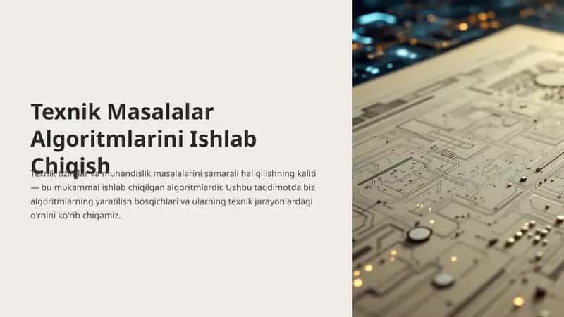 Texnik Masalalar Algoritmlarini Ishlab Chiqish 1