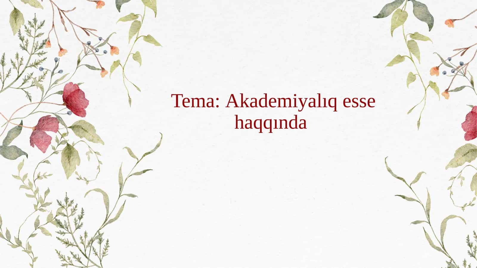 Esse haqqında 1