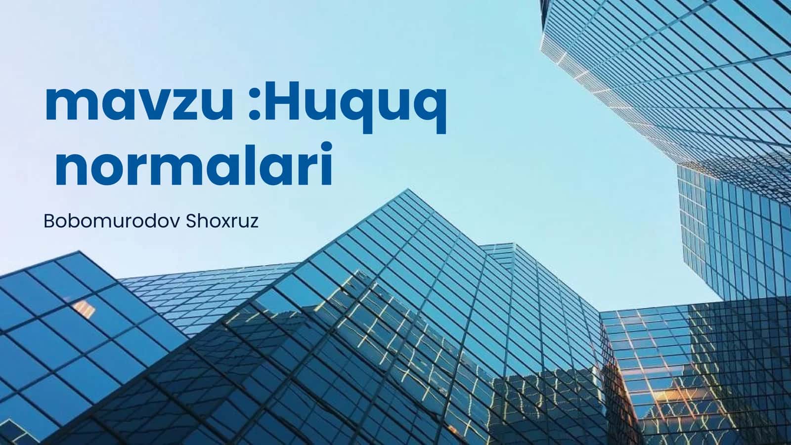 Huquqiy norma 1