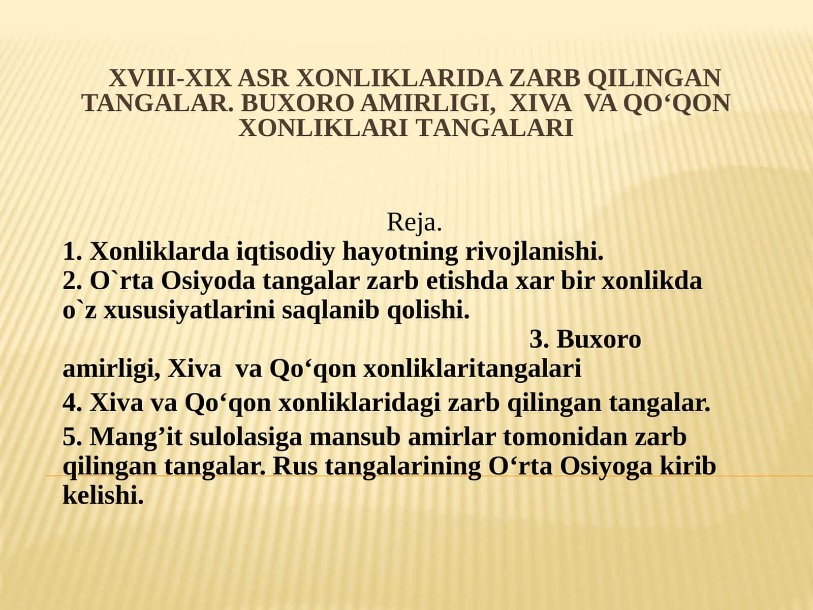 XVIII-XIX asr xonliklari 1
