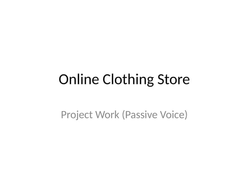 Online Clothing Store 1