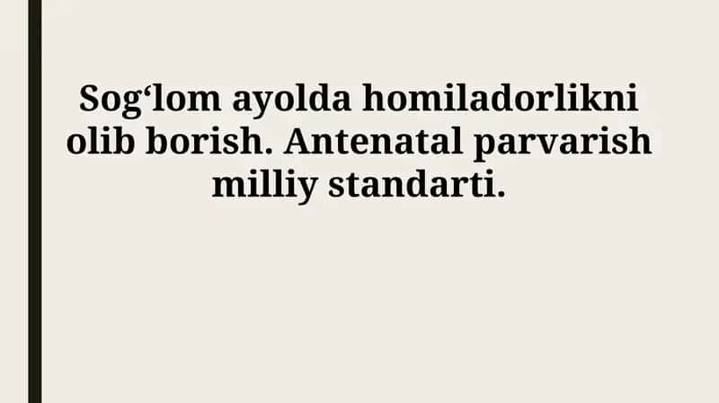 Antenatal parvarish milliy standarti 1