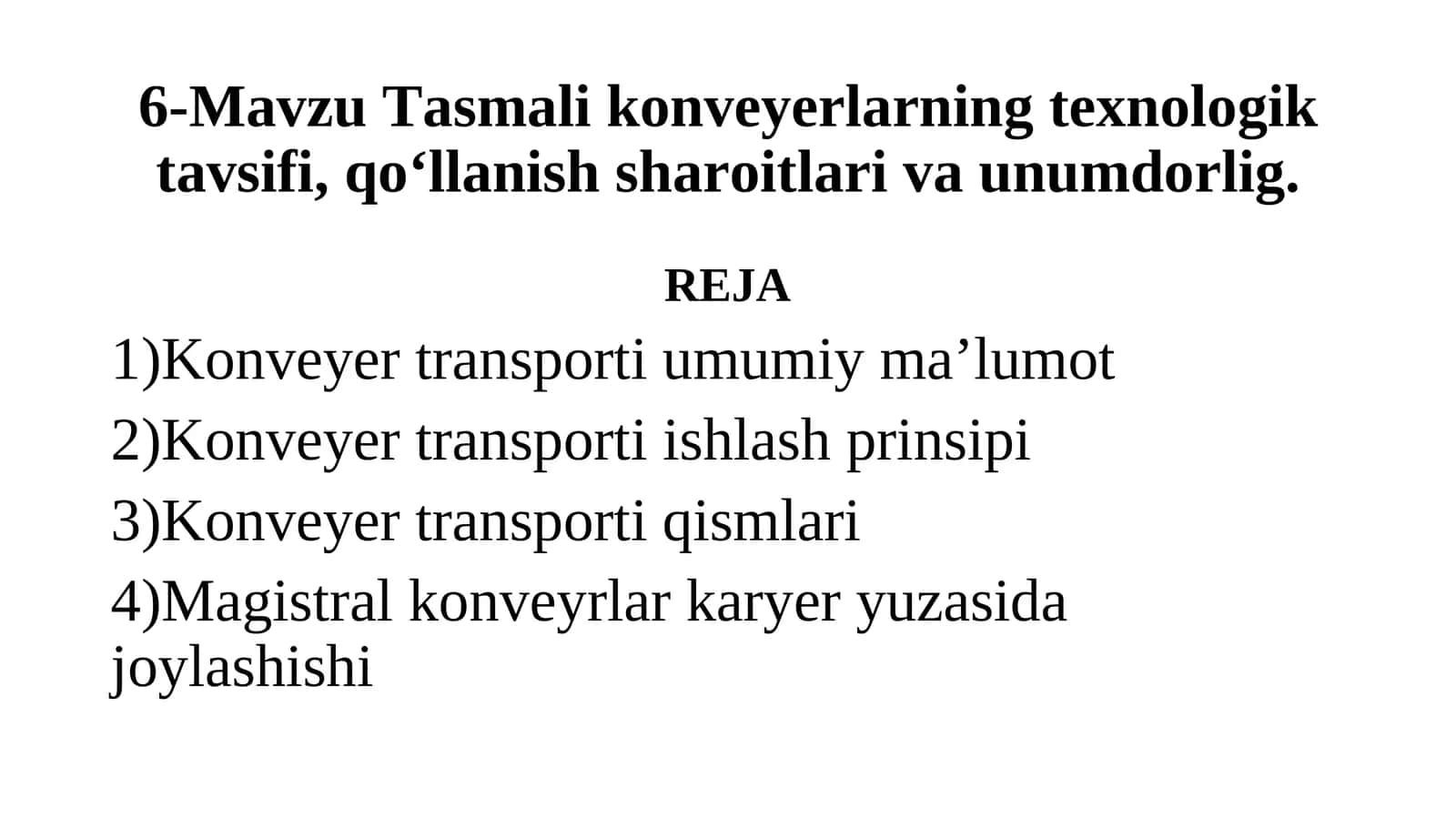 Tasmali konveyerlar 1