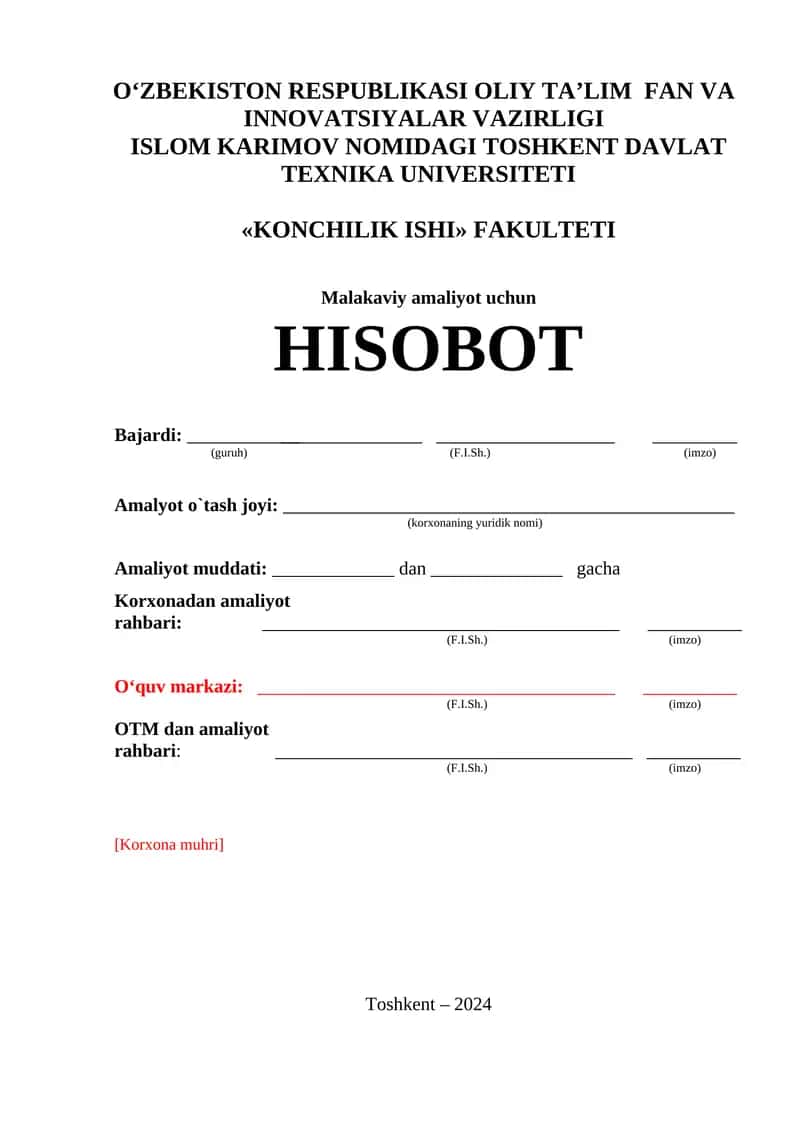 Bajardi "Toshkent Davlat Texnika Universiteti" 1