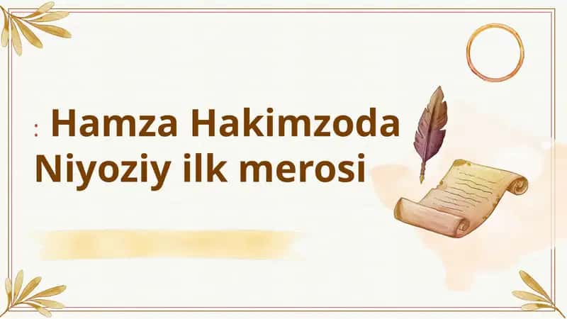 Hamza Hakimzoda Niyoziy ilk merosi 1
