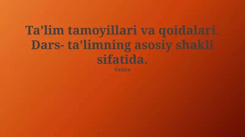 Ta’lim tamoyillari va qoidalari 1
