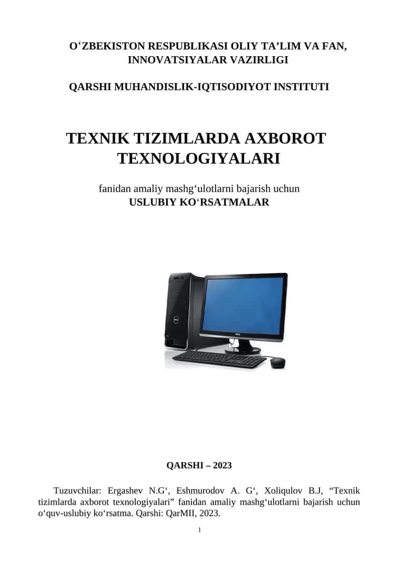Amaliy mashg'ulotlar uslubiy ko'rsatma 1