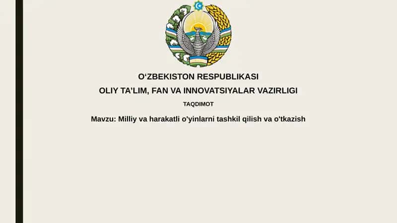 Milliy va mobil O'yinlar 1