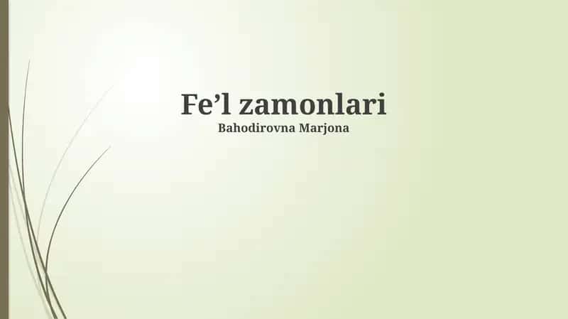 Murakkab zamonlar 1