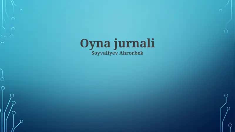 Oyna jurnali 1