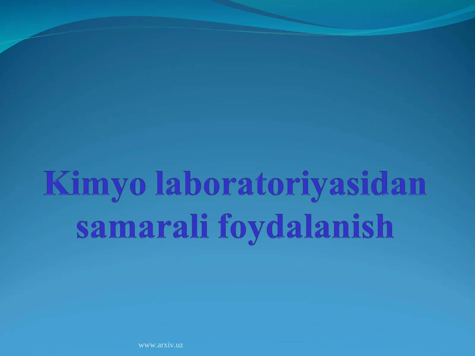Kimyo fani va uning predmeti 1
