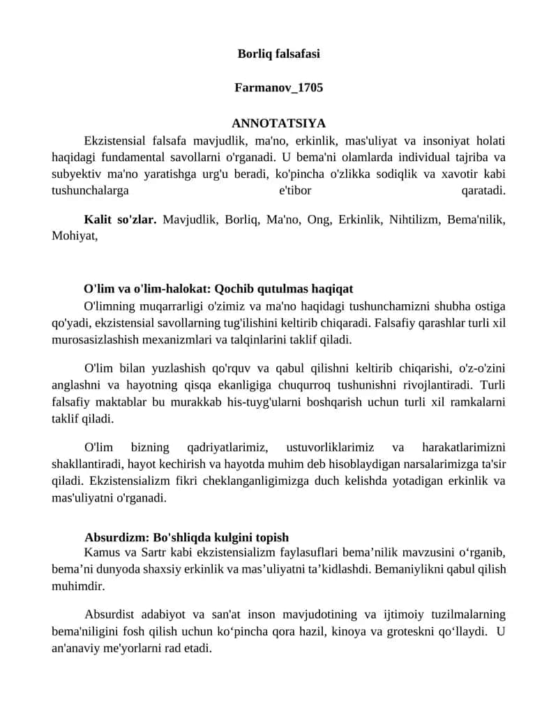 Borliq falsafasi 1