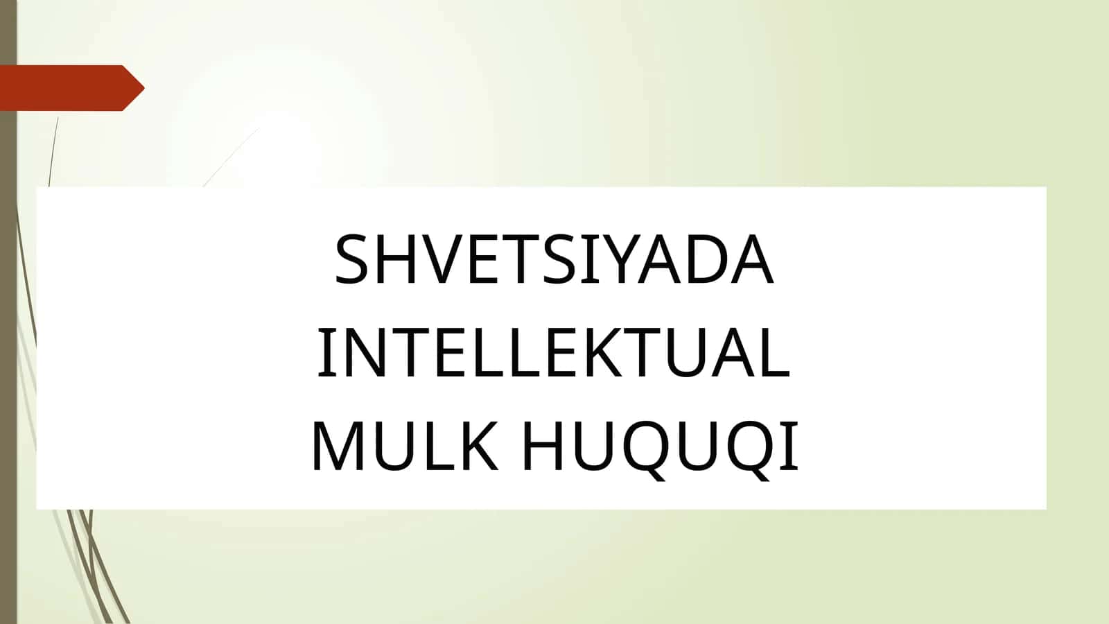 SHVETSIYADA INTELLEKTUAL MULK HUQUQI 1