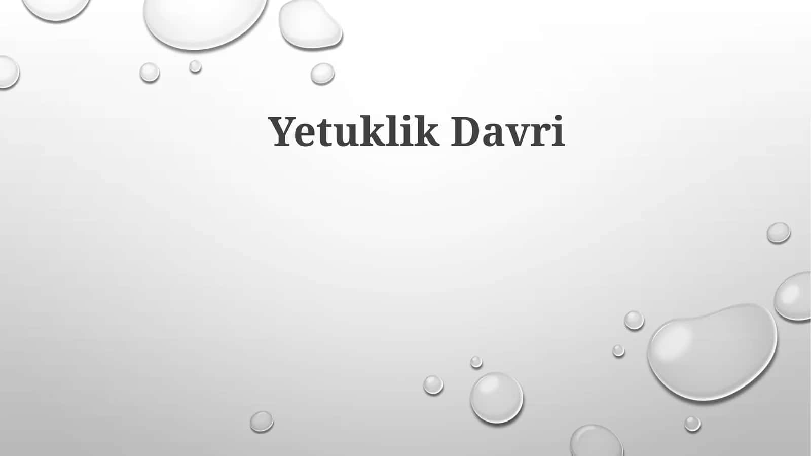 Yetuklik Davri 1