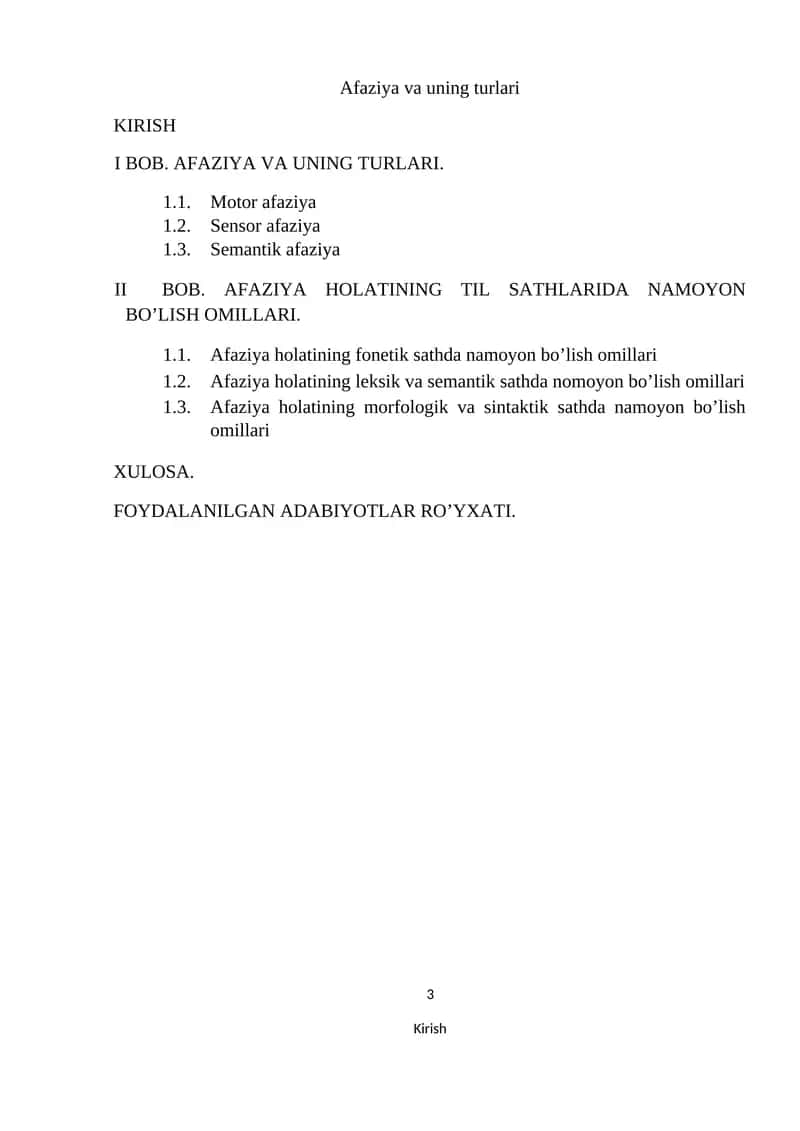 Afaziya va uning turlari 1