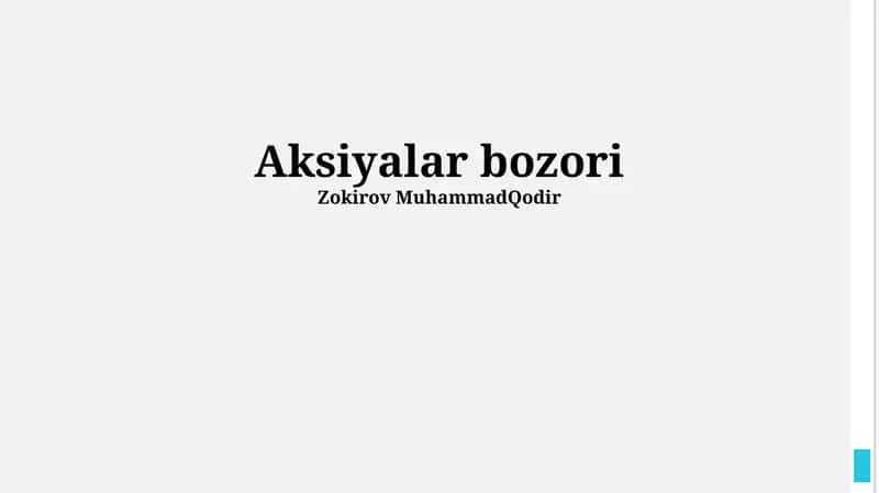 Aksiyalar bozori 1
