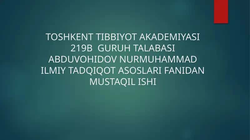 TOSHKENT TIBBIYOT AKADEMIYASI 1