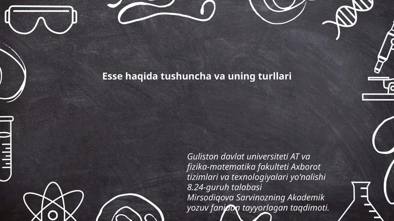 Esse haqida tushuncha va uning turllari 1