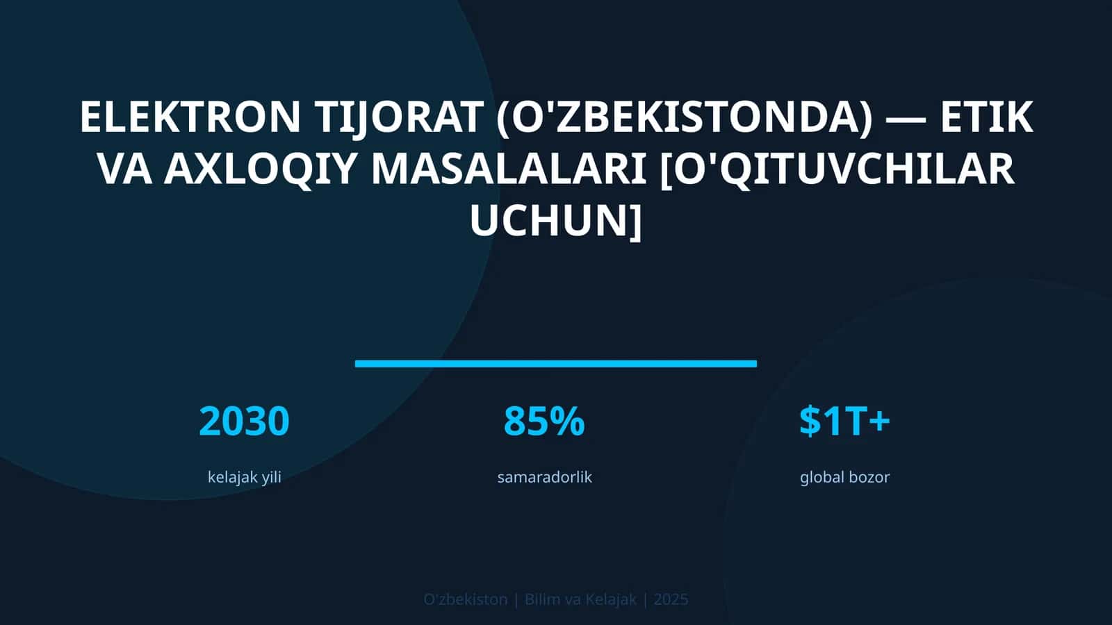 Elektron tijorat (O'zbekistonda) — etik va axloqiy masalalari [o'qituvchilar uchun] 1