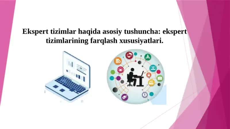 Ekspert tizimlar haqida asosiy tushuncha - ekspert tizimlarining farqlash xususiyatlari 1