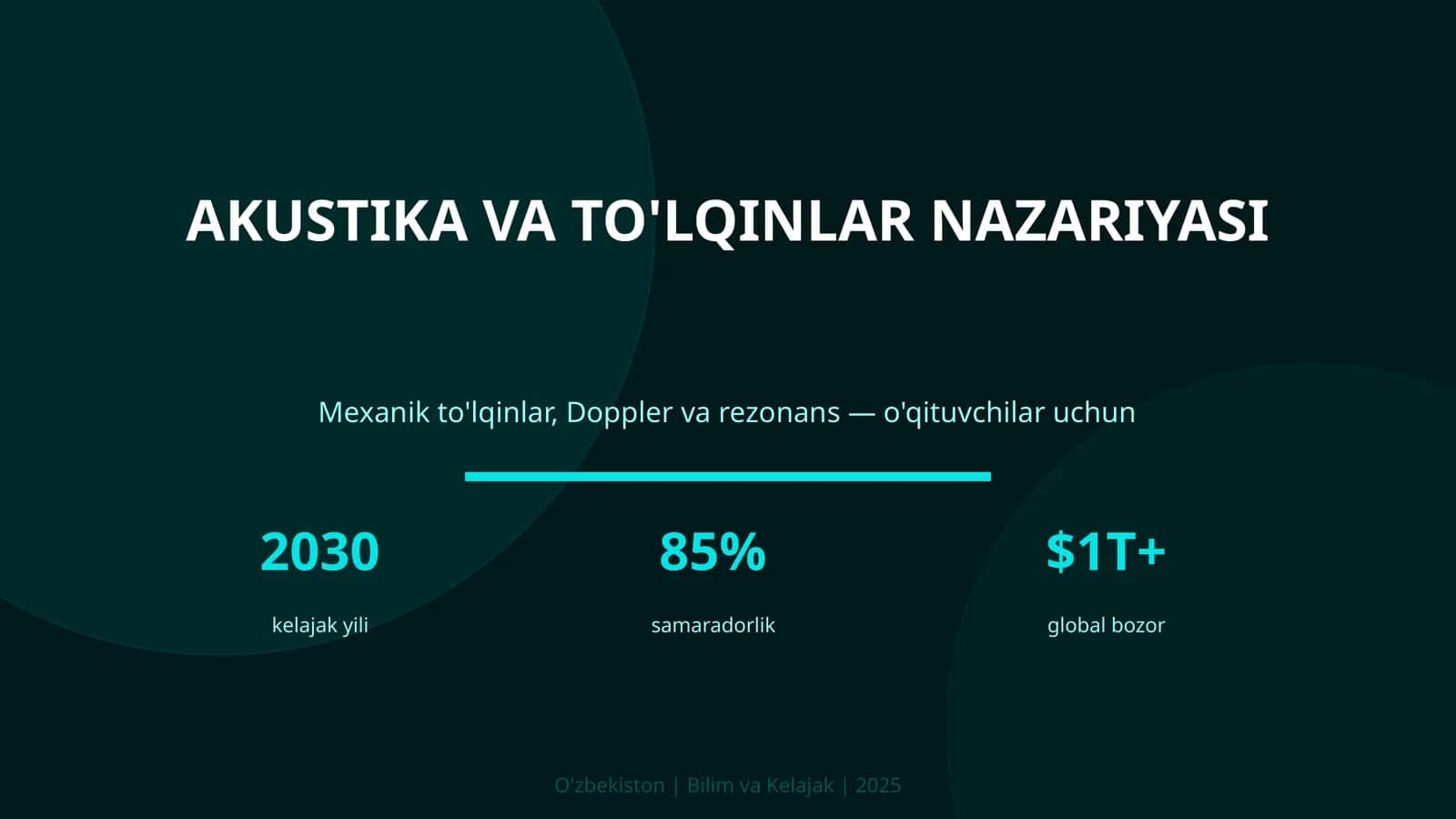 AKUSTIKA VA TO'LQINLAR NAZARIYASI 1