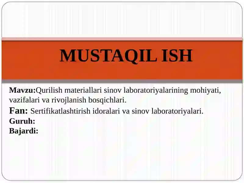 Qurilish materiallari sinov laboratoriyalari