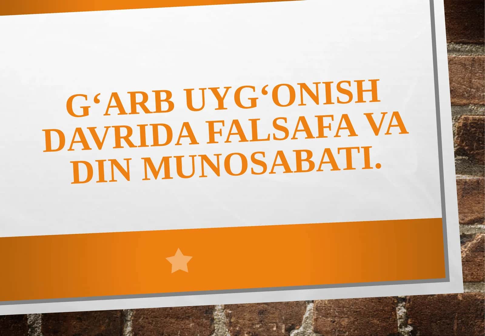 G‘arb Uyg‘onish davrida falsafa va din munosabati 1