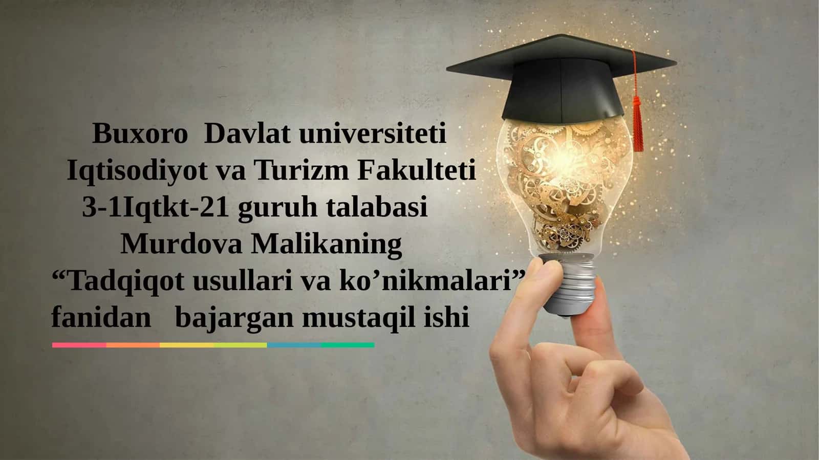 Tadqiqotusullari va ko'nikmalari 1