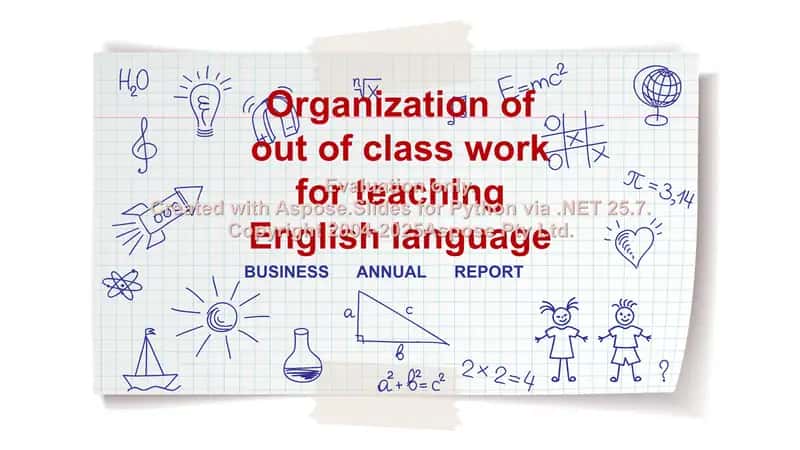 Organization of out of class work for teaching English language 1