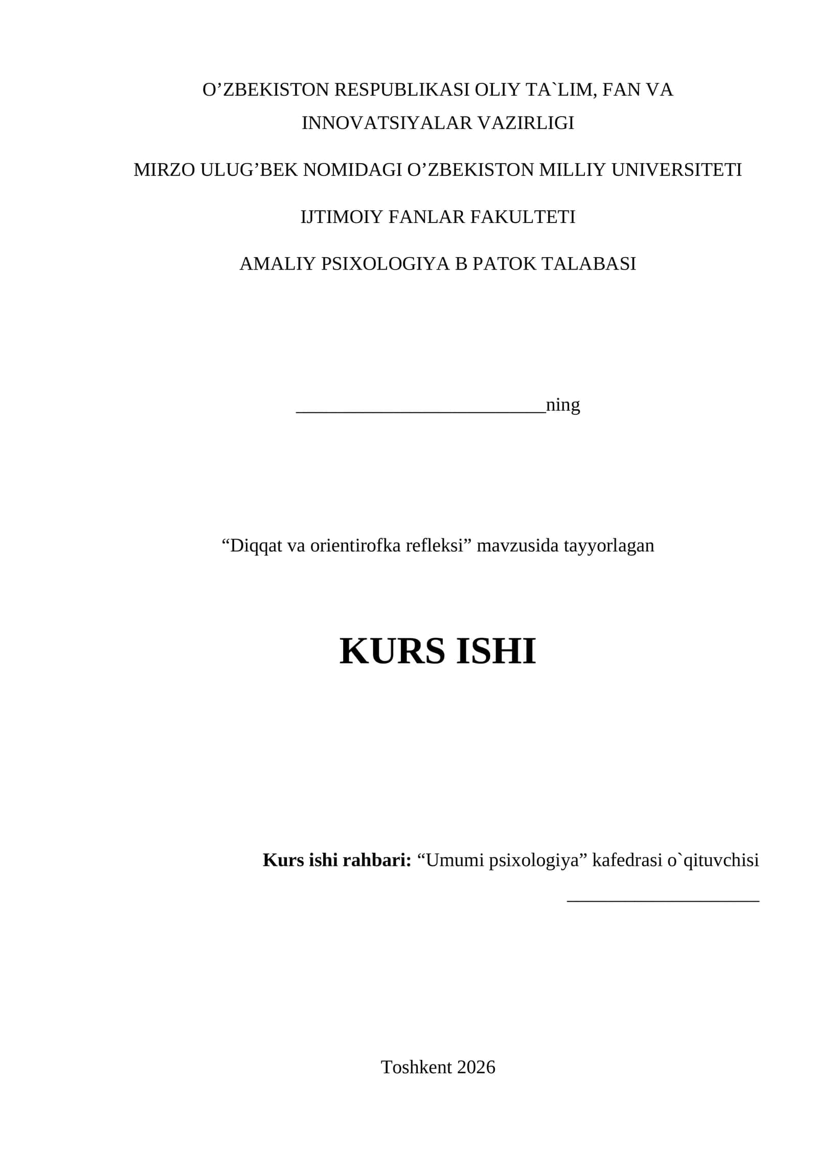 Diqqat va orientirofka refleksi 1