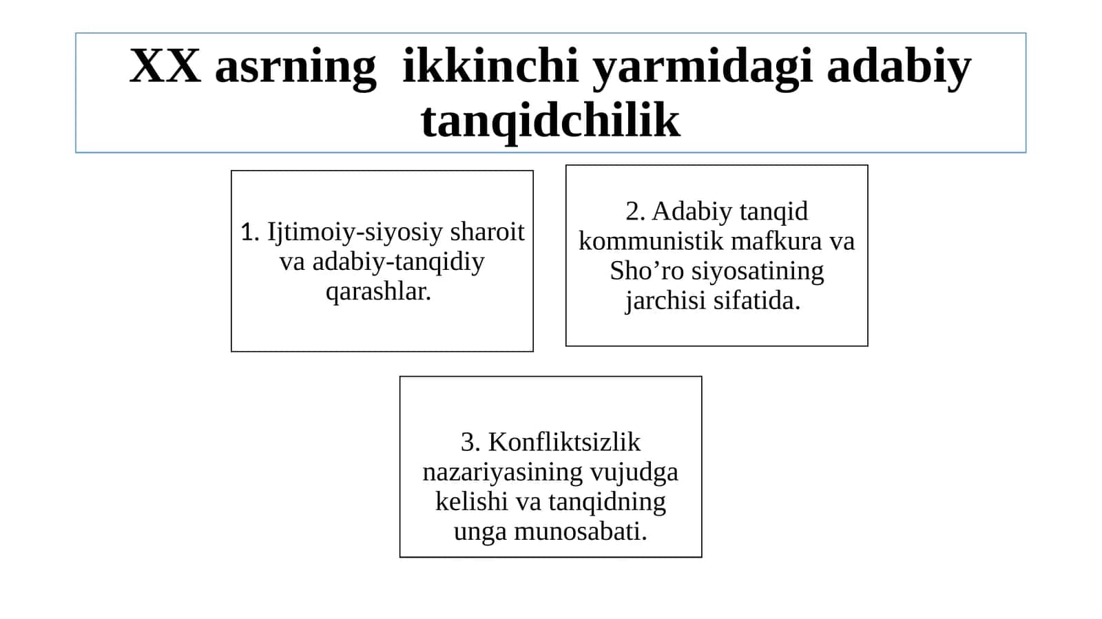 XX asrning ikkinchi yarmidagi adabiy tanqidchilik 1