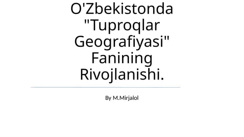 Tuproqlar Geografiyasi 1