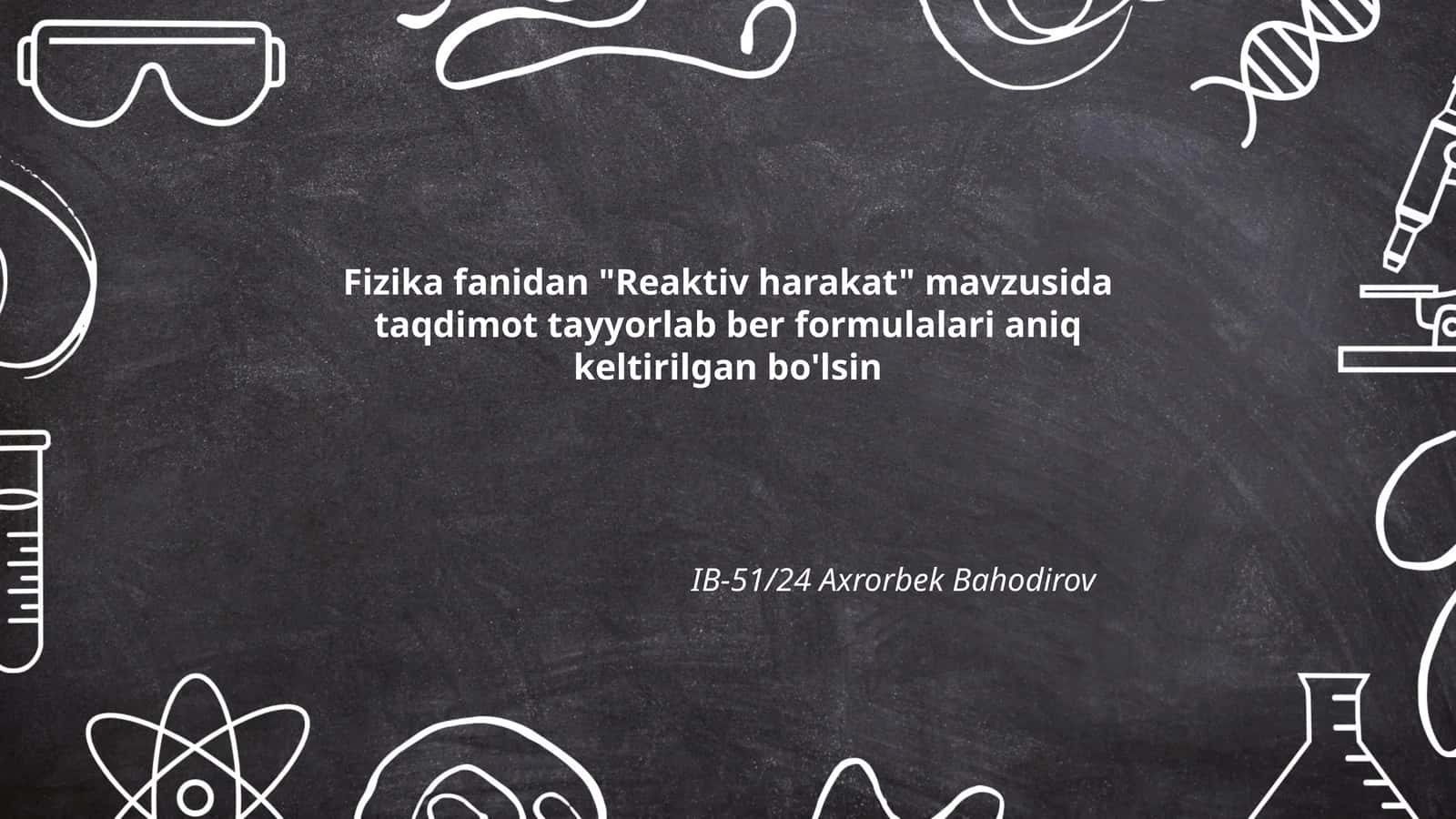 Reaktiv harakat formulalari 1