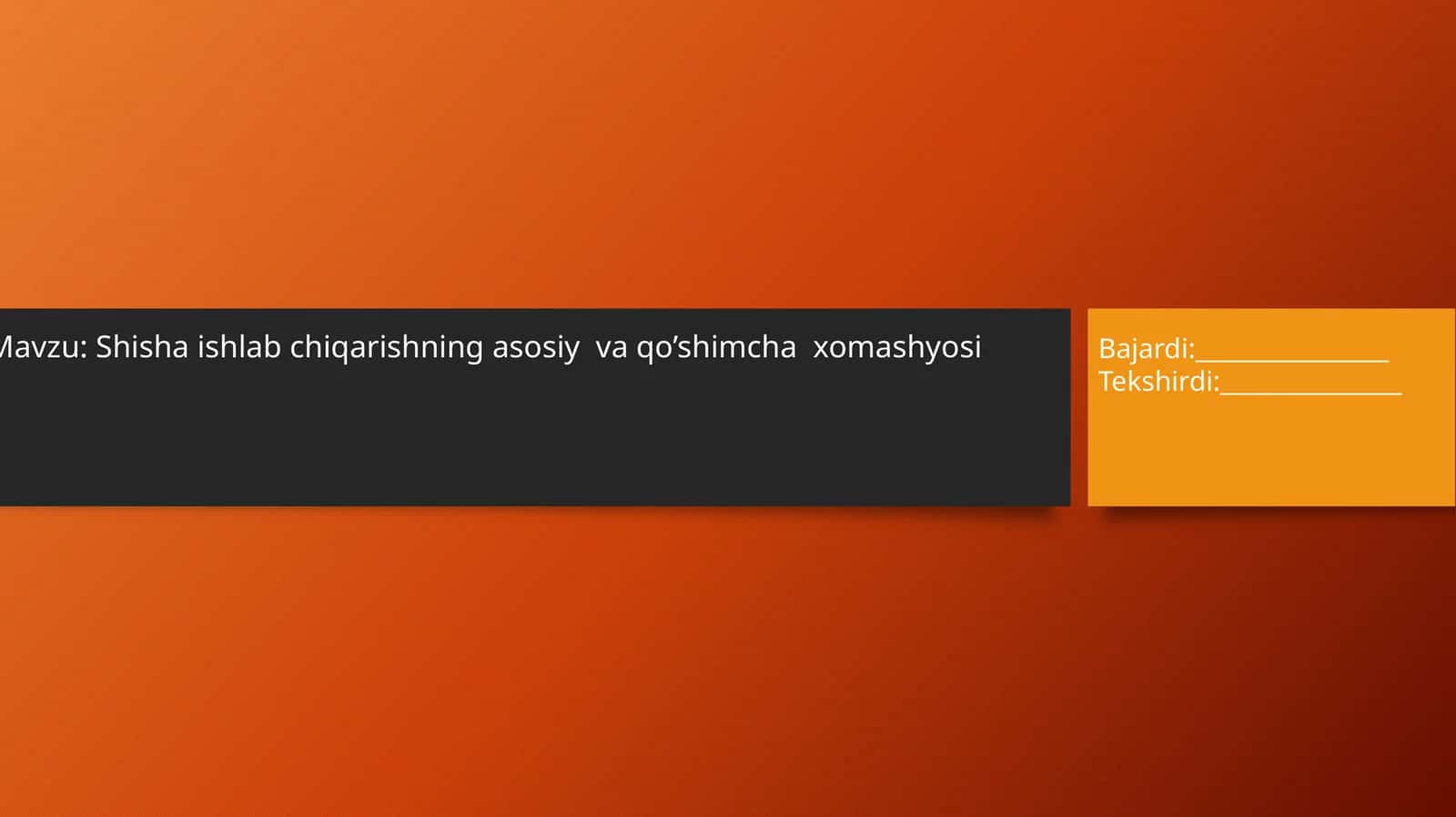 Shishaishlabchiqarishning asosiy va qo’shimcha xomashyosi 1