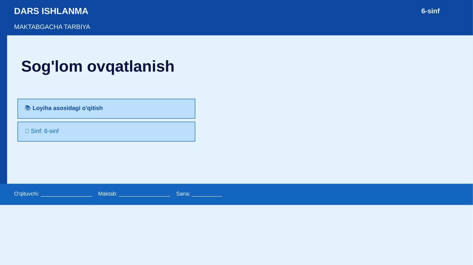 Sog'lom ovqatlanish 1