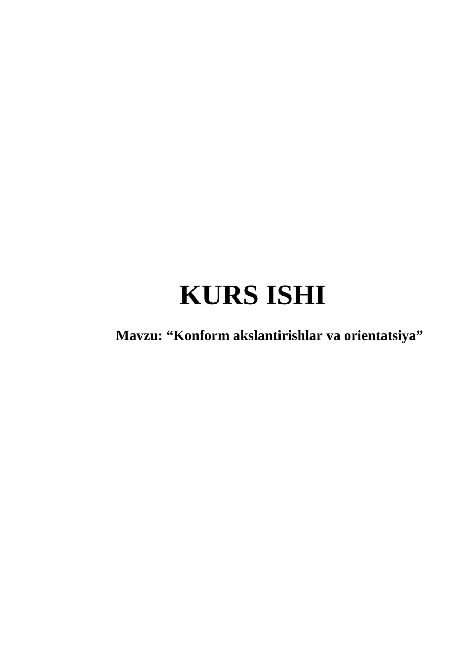 Konform akslantirishlar va orientatsiya 1