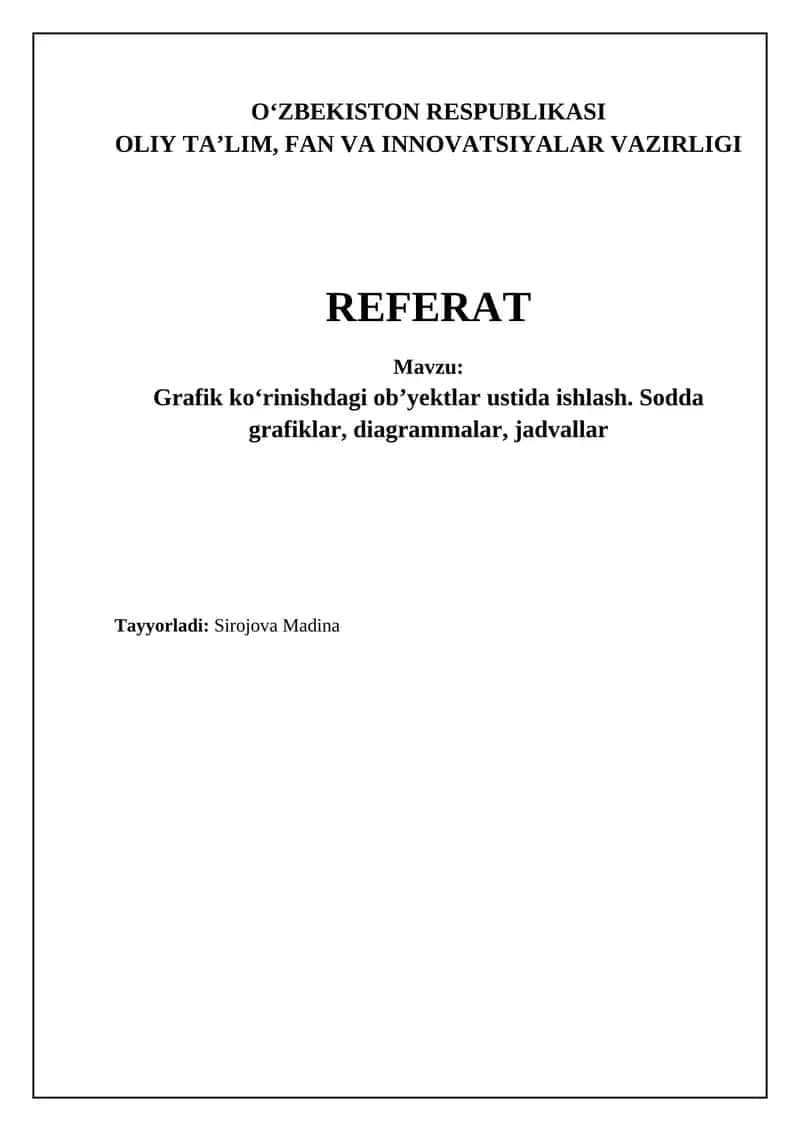 Grafik ob'ektlar va ularning turlari 1