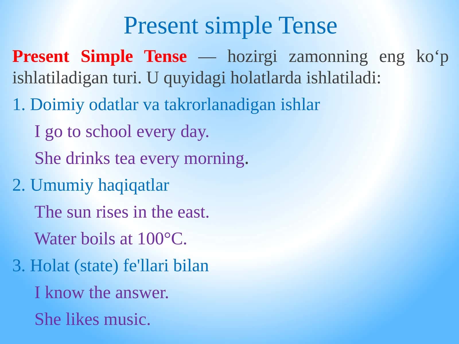 Present simple tense 1