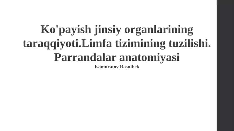 Limfa tizimining tuzilishi 1