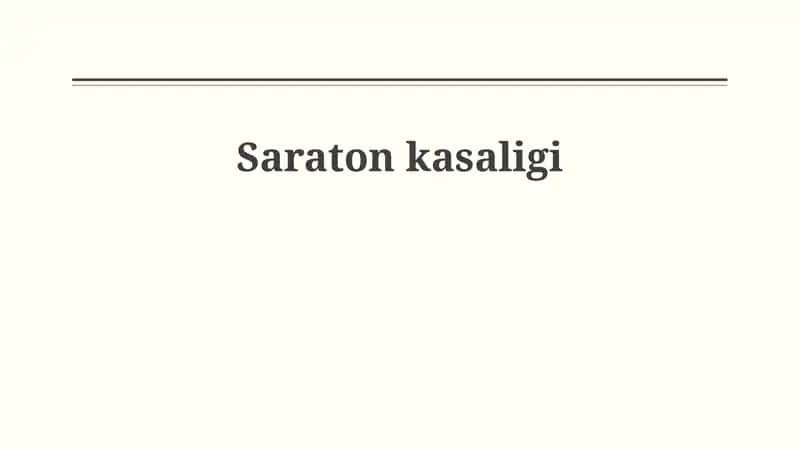 Saraton kasaligi 1